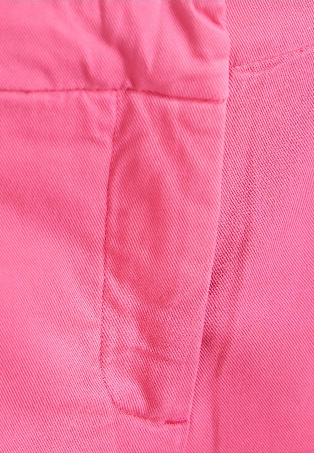 Loose Fit Cotton Pants In Pink - Rose