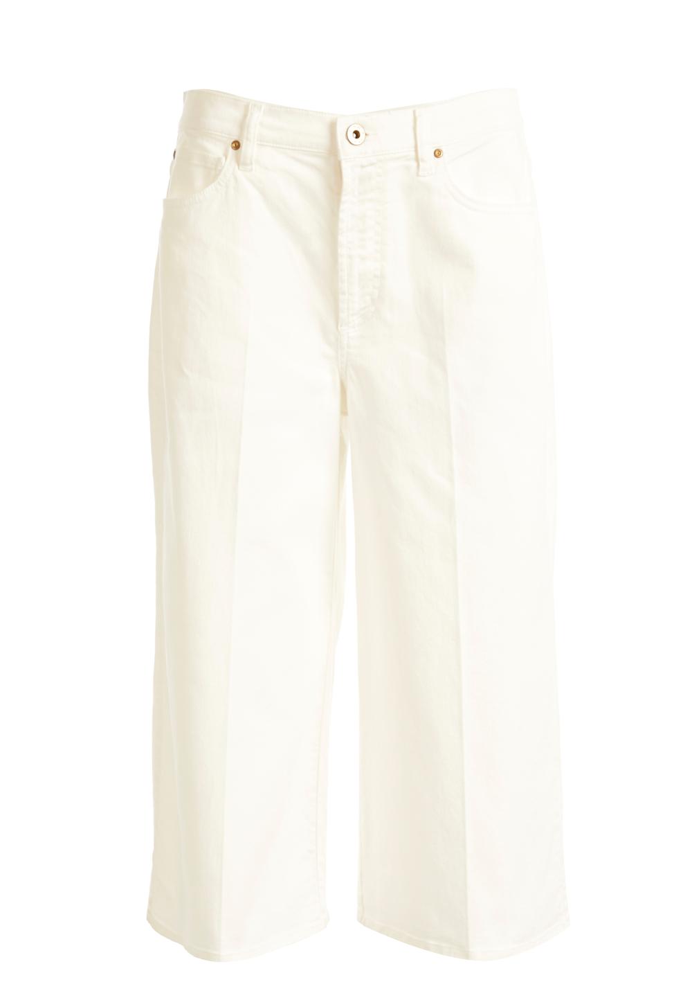 Wide off white cotton pants in White