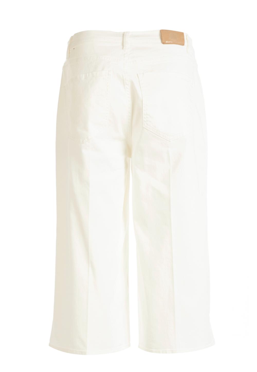 Wide off white cotton pants in White