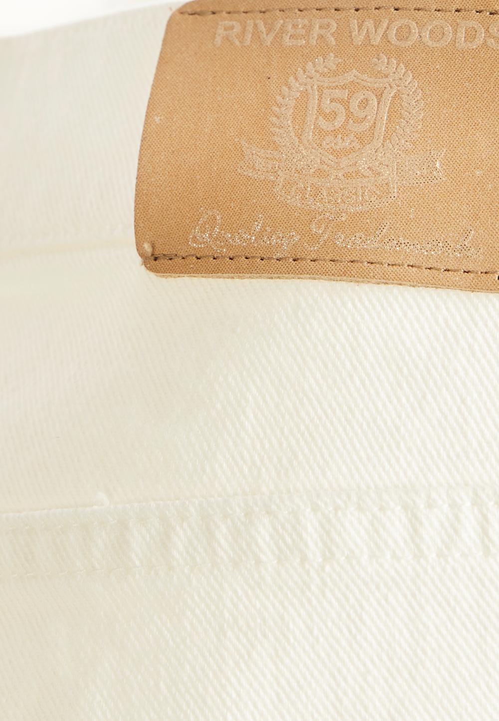 Wide off white cotton pants in White