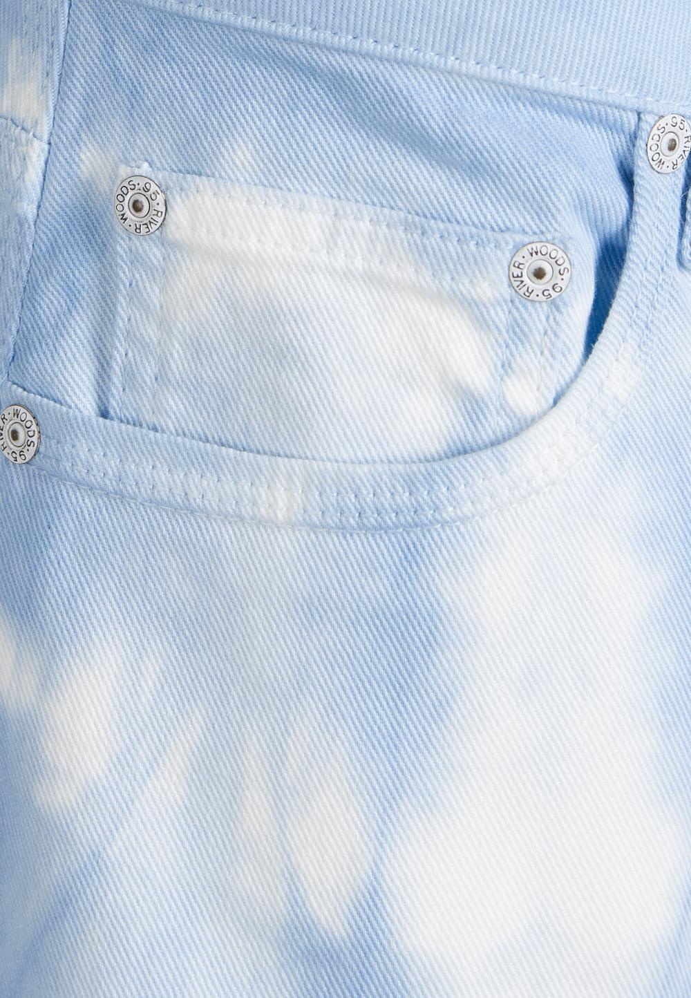 Mid Waist 5 Pocket Pants In Blue - Bleu