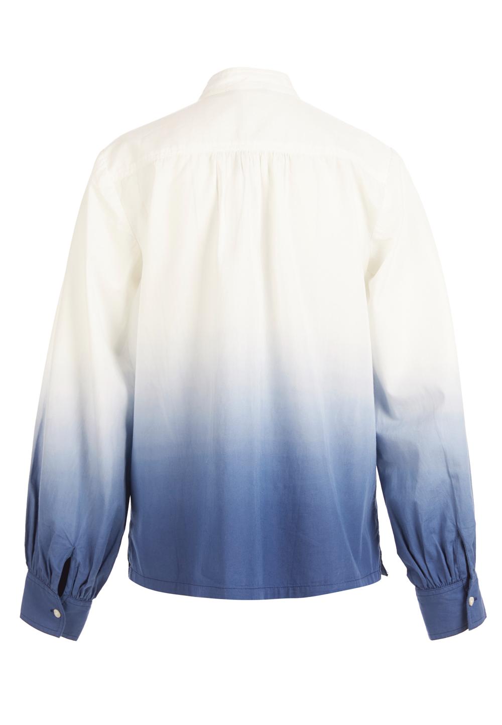 Chemise à manches bouffantes tie-dye - Blanche