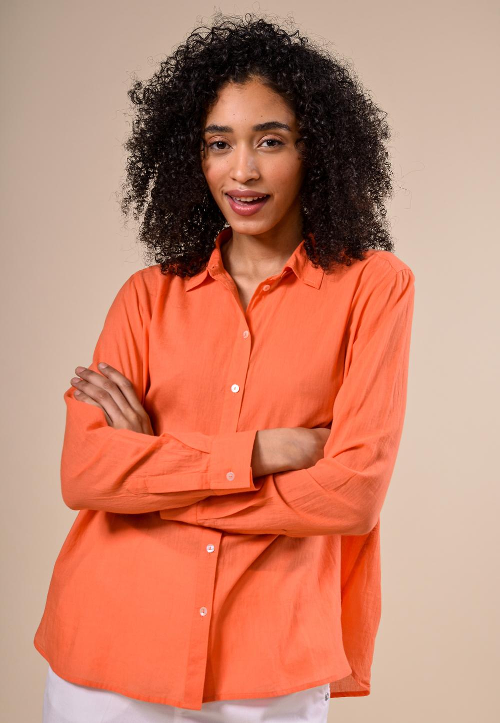 Chemise basique confortable orange