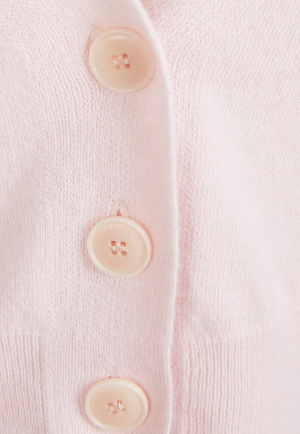Basic V-Neck Cardigan In Pink - Rose