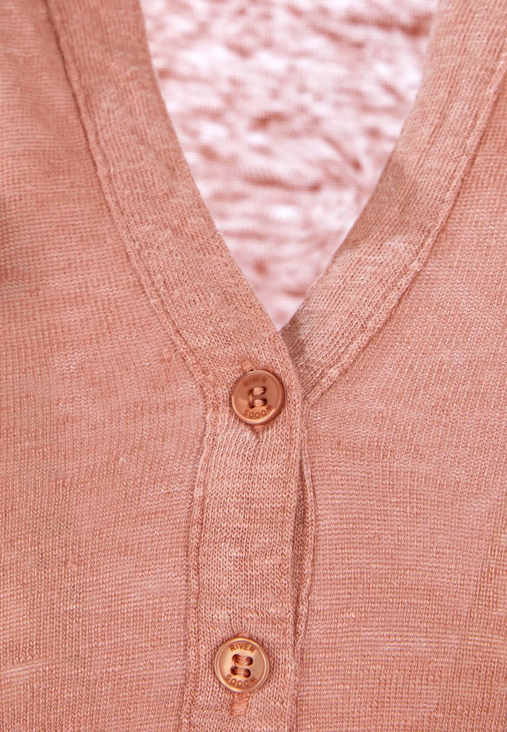 Linen Polo In Pink - Rose