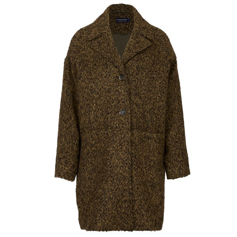 Femme Manteau En Laine Marron - W