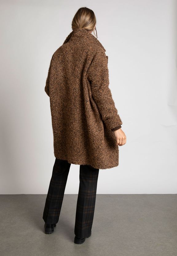 Femme Manteau En Laine Marron - W