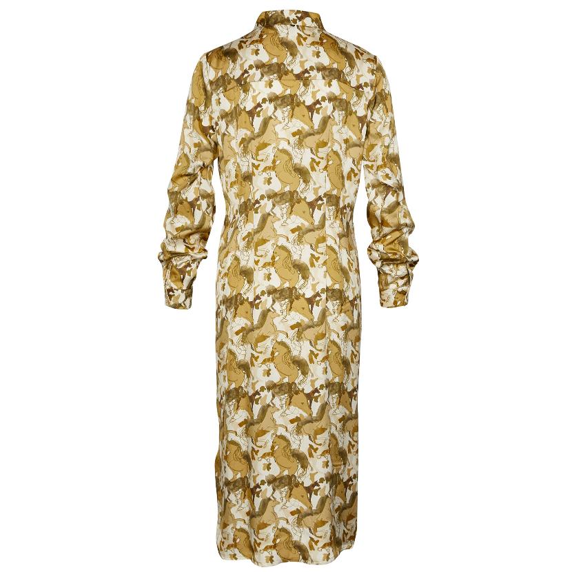 Fitted Waist Midi Dress In - Multi