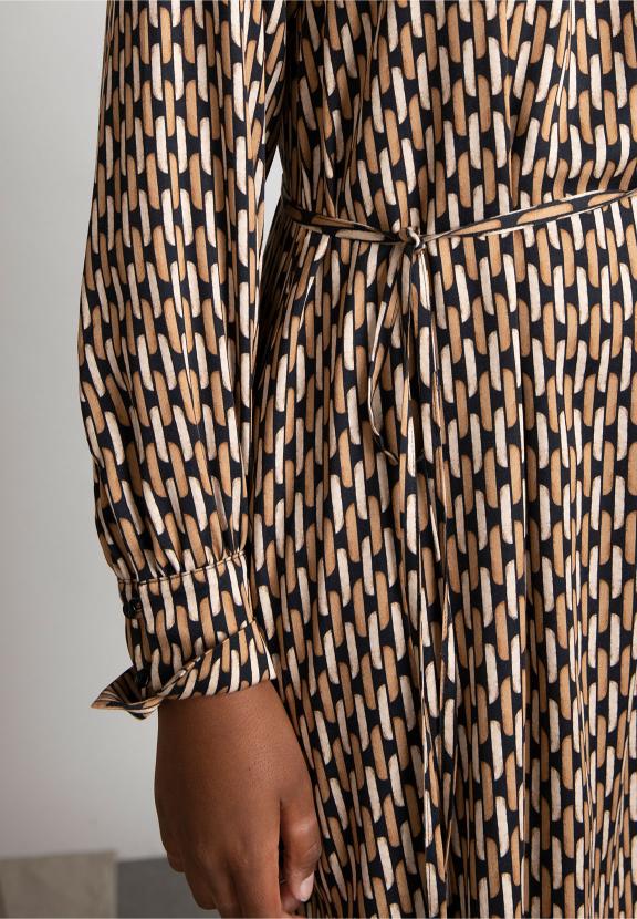 Loose Viscose Dress In Brown - Marron