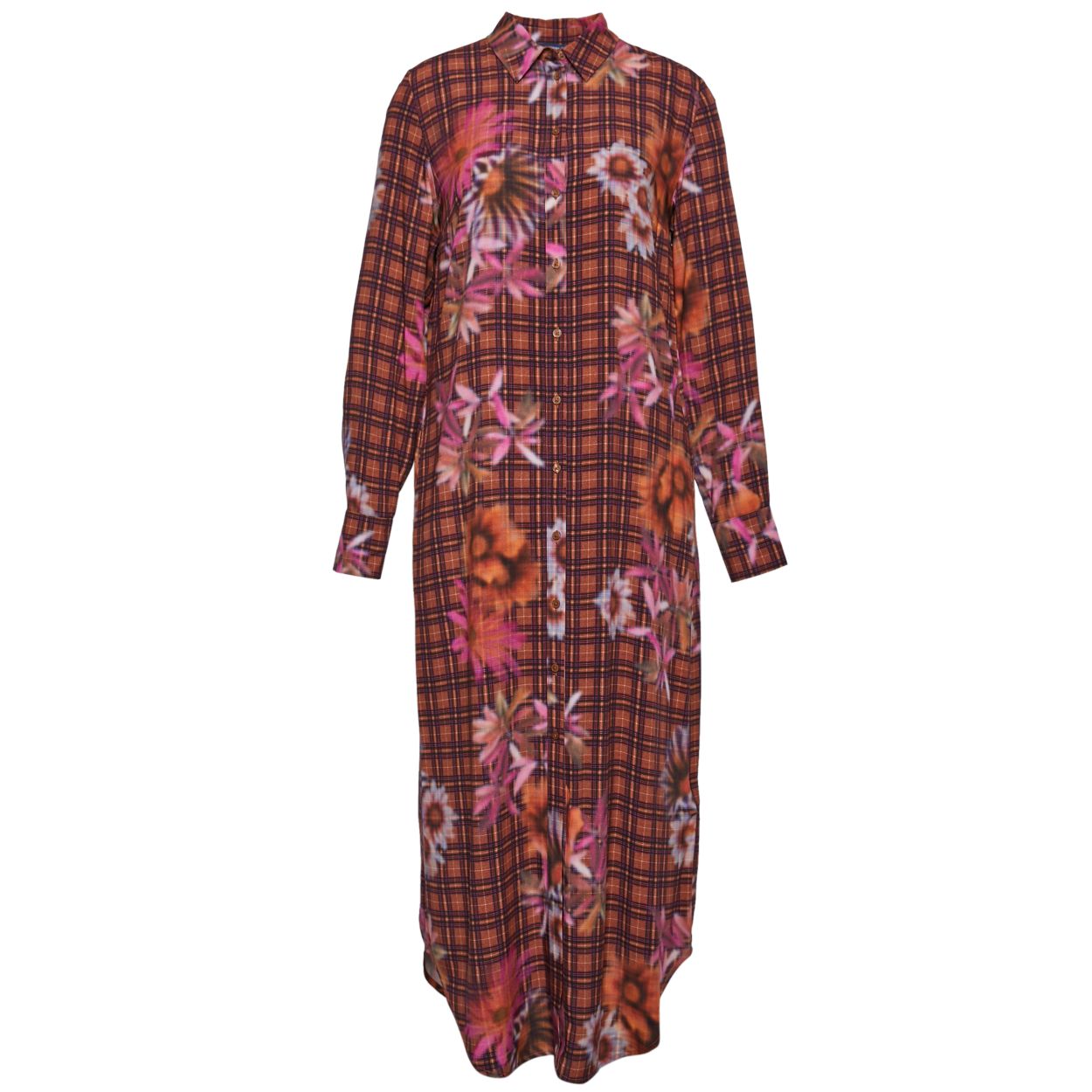 Femme Robe Chemise Longue En Marron - W