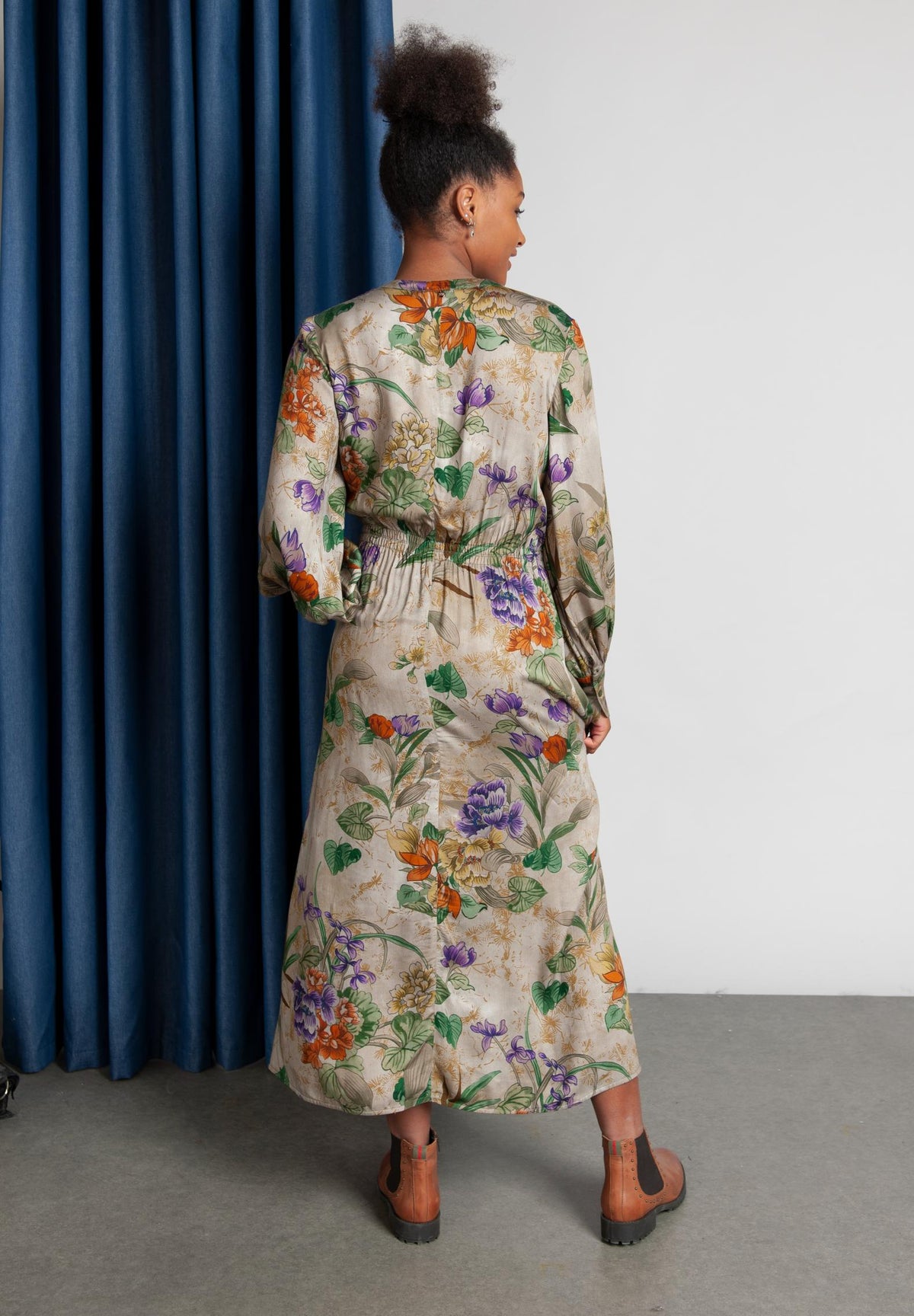 Dress With Balloon Sleeves In Multi - Multi