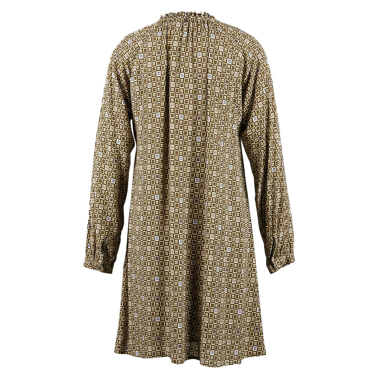 Viscose Dress With Ruffled Collar In Multi - Multi