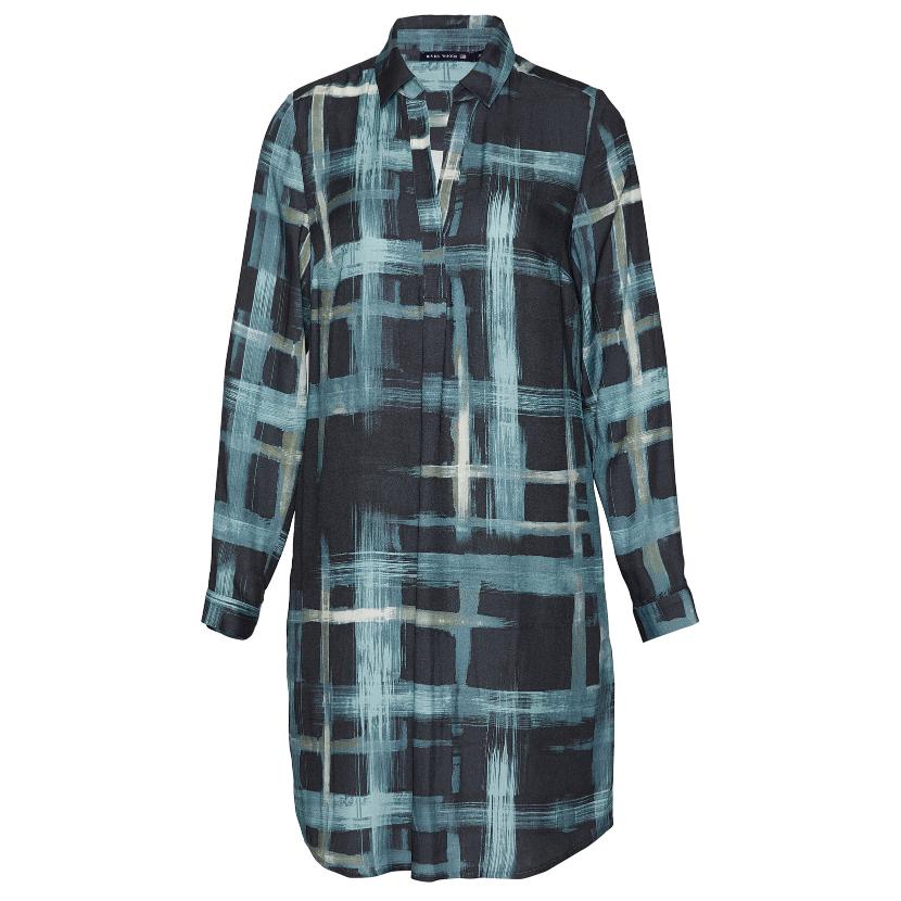 Viscose Slipover Dress In Blue - Bleu