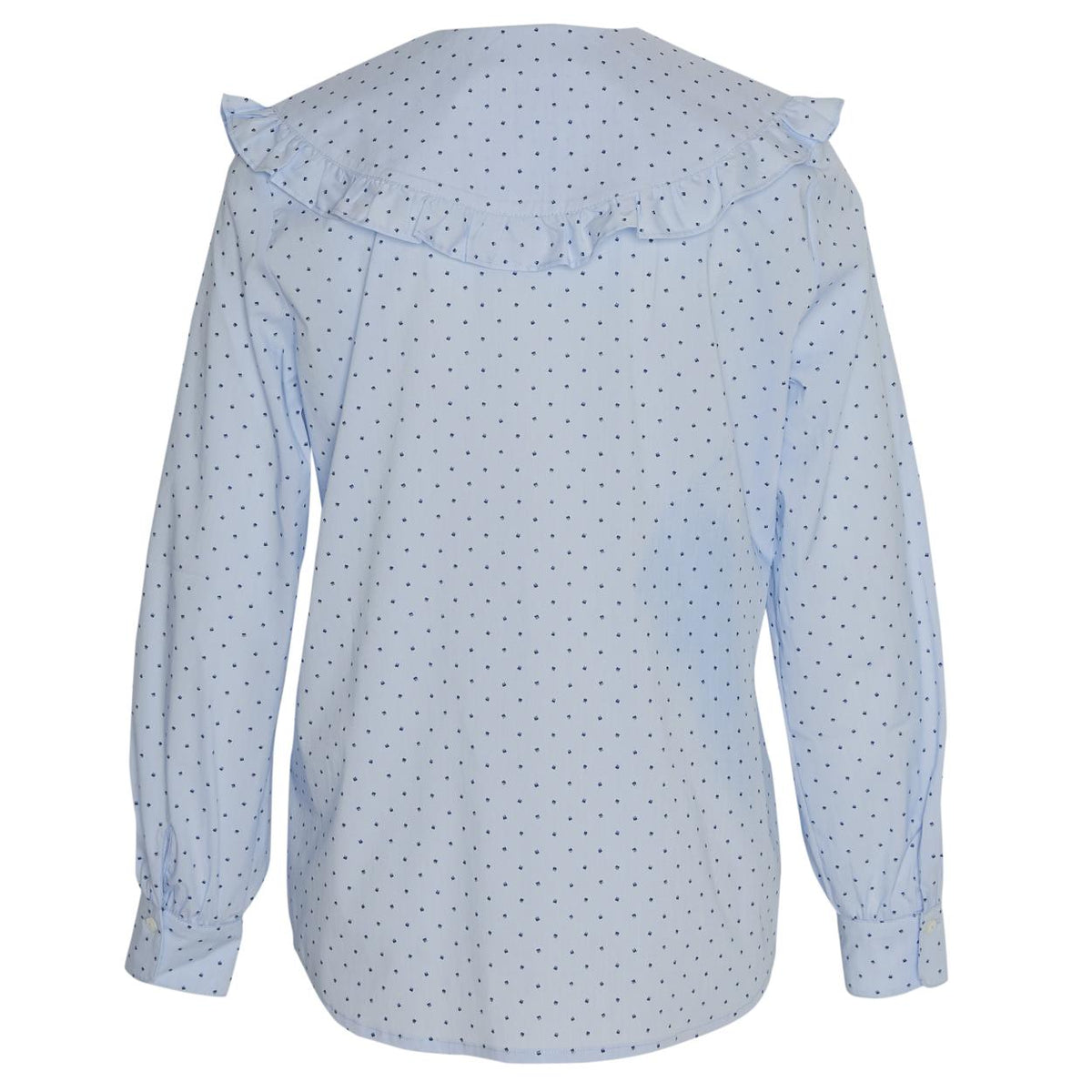 Shirt With Large Collar In Blue - Bleu