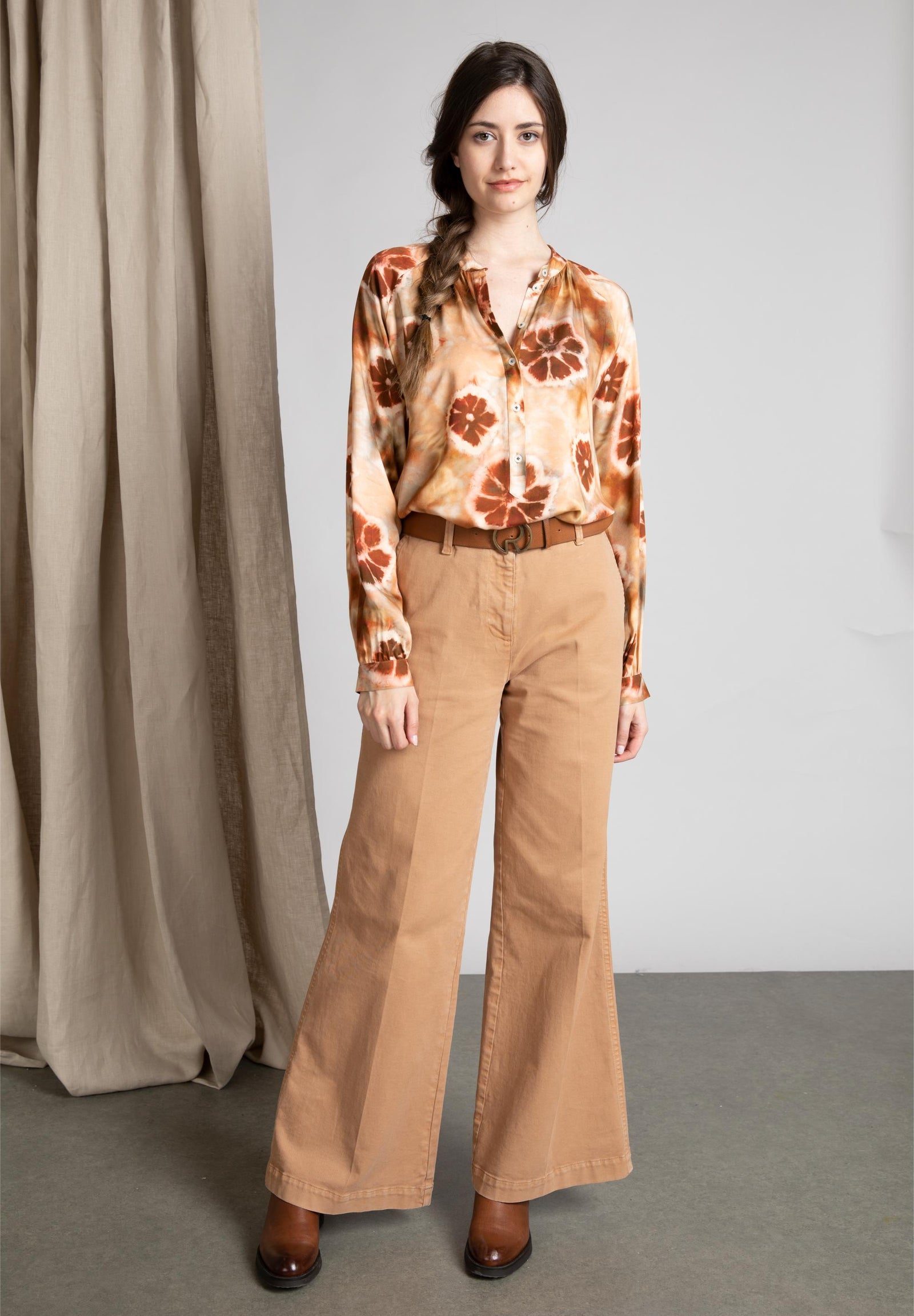 Wide Raglan Sleeve Shirt In Multi - Multi