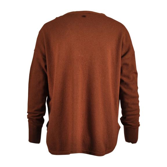 Loose V-Neck Cardigan In Brown - Marron