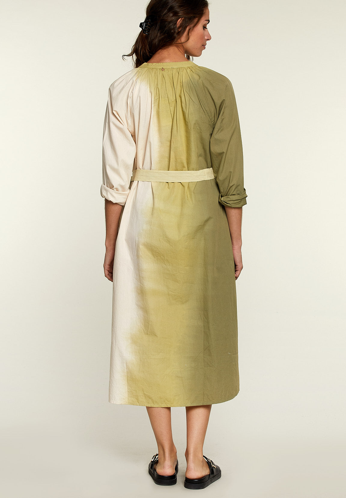 Long Green Tie &amp; Dye Dress - Green - W