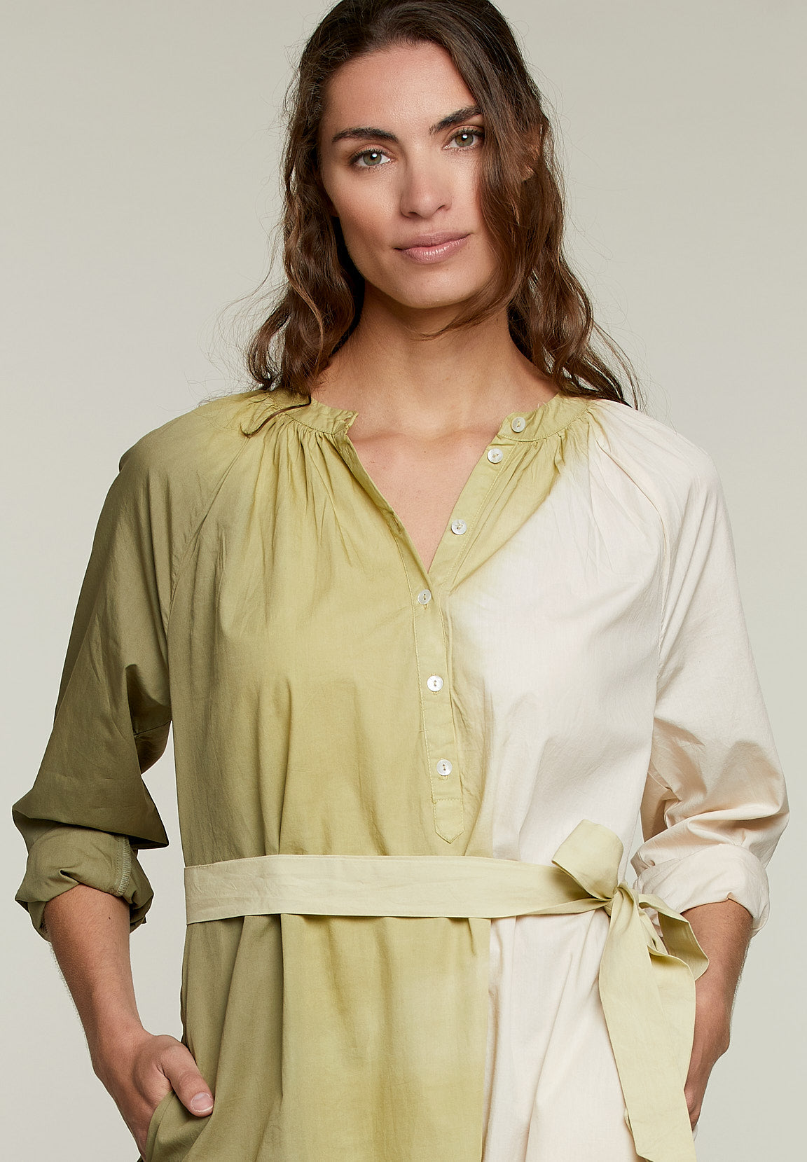 Long Green Tie & Dye Dress - Green - W