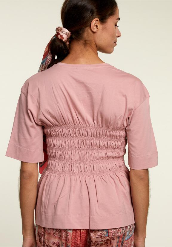 Pink Smock Cotton T-Shirt - Rose