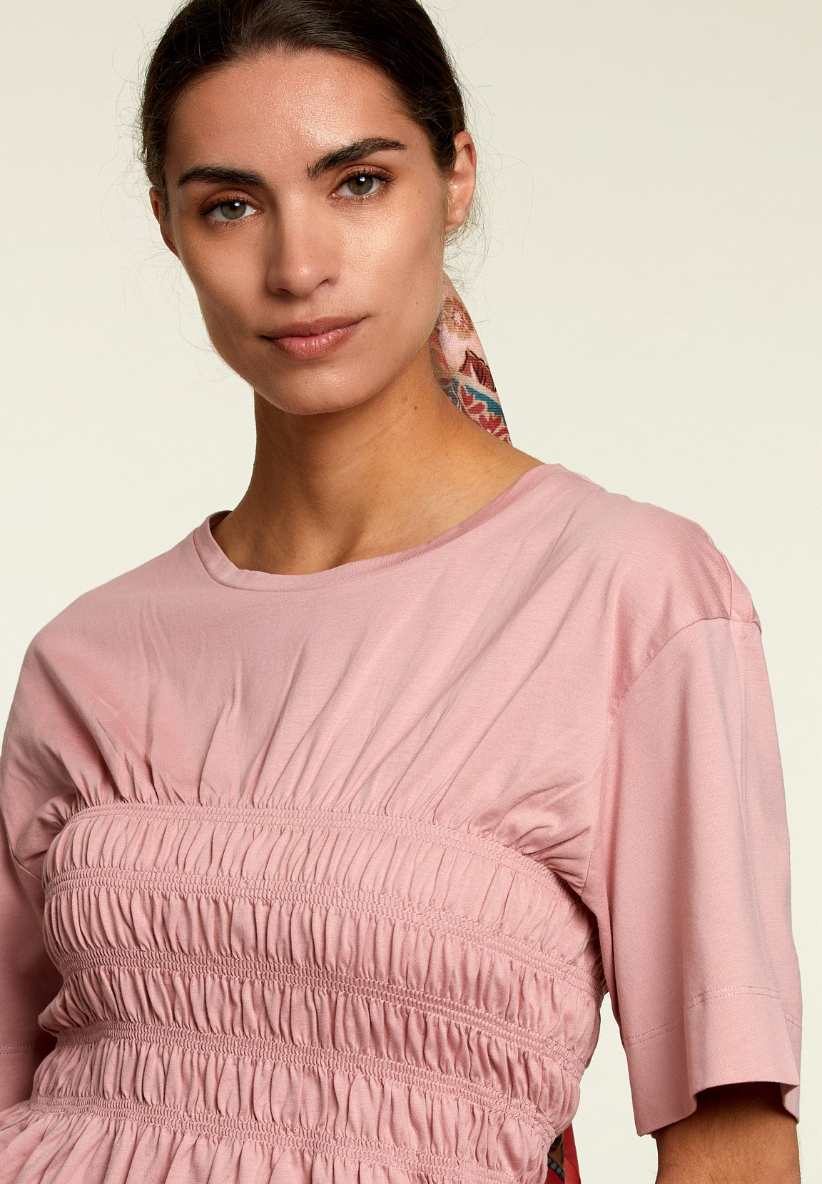 T-shirt en coton à manches courtes rose - Rose