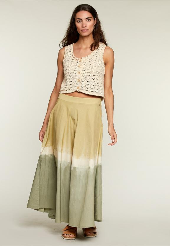 Dye Cotton Skirt - Vert