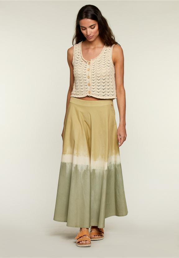 Dye Cotton Skirt - Vert