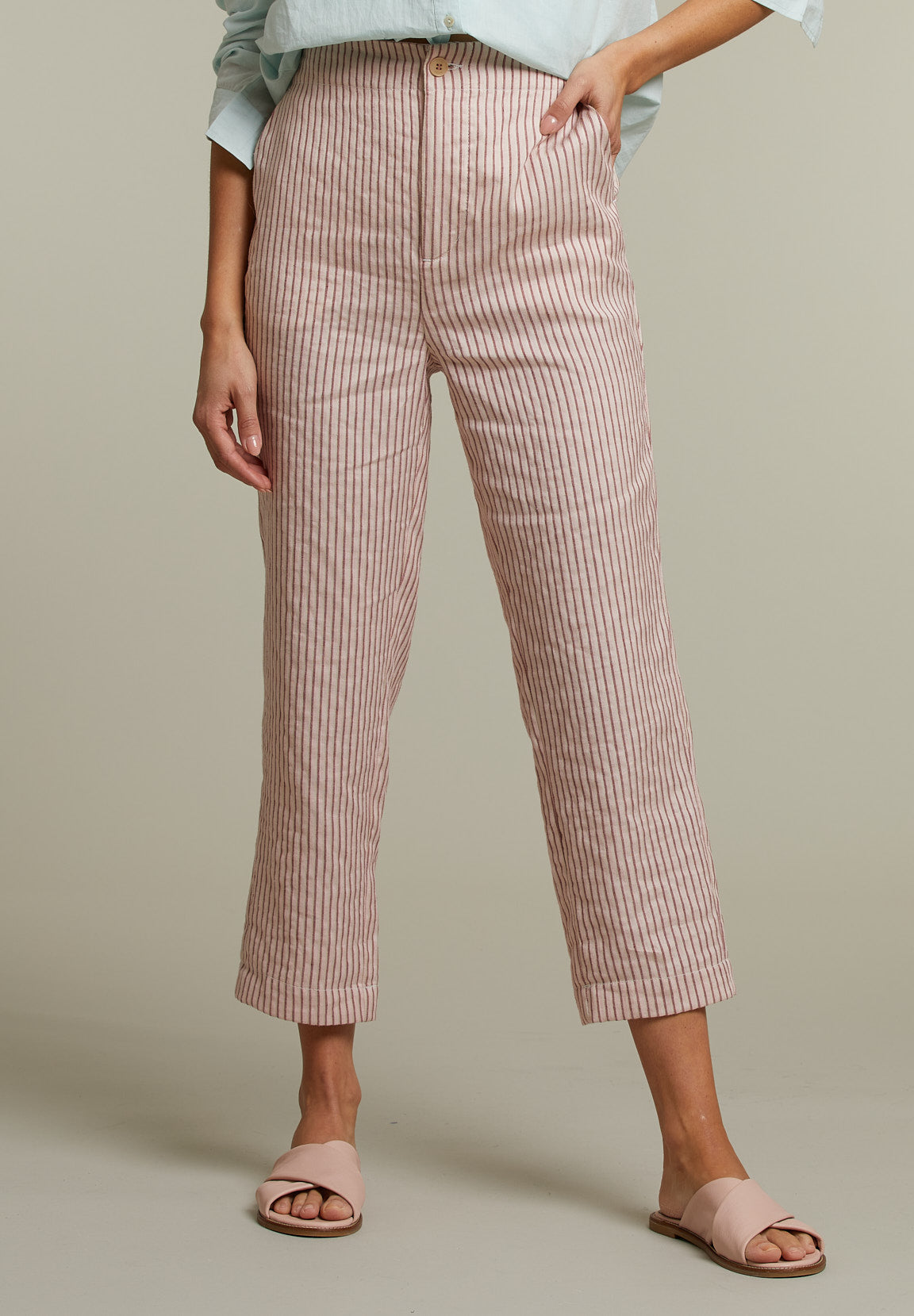 Multicolor Striped Pant - Pink - W