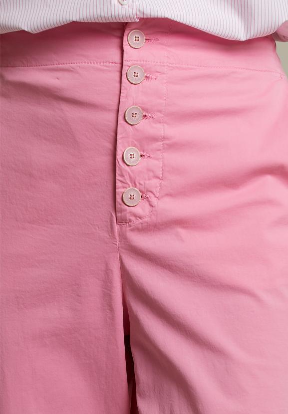 Pink Cropped Cotton Pants - Rose