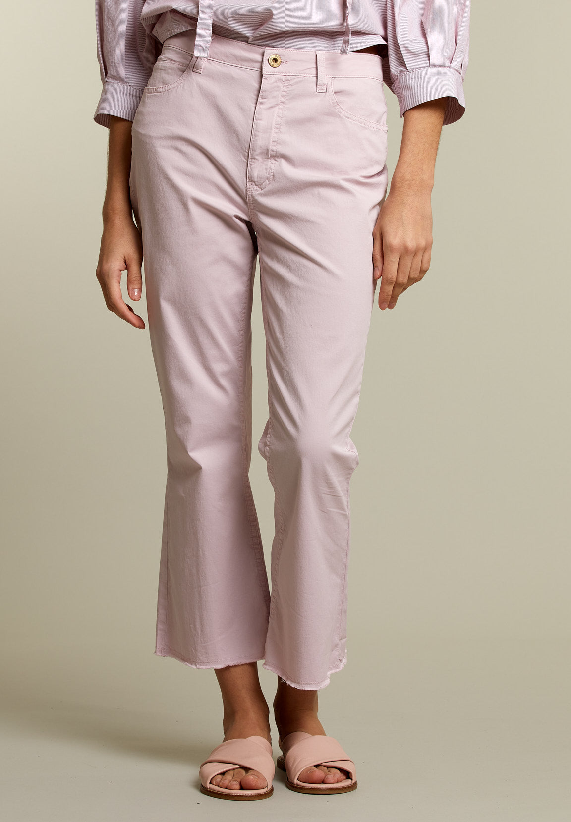 Purple Cropped Bootcut Pants - Purple