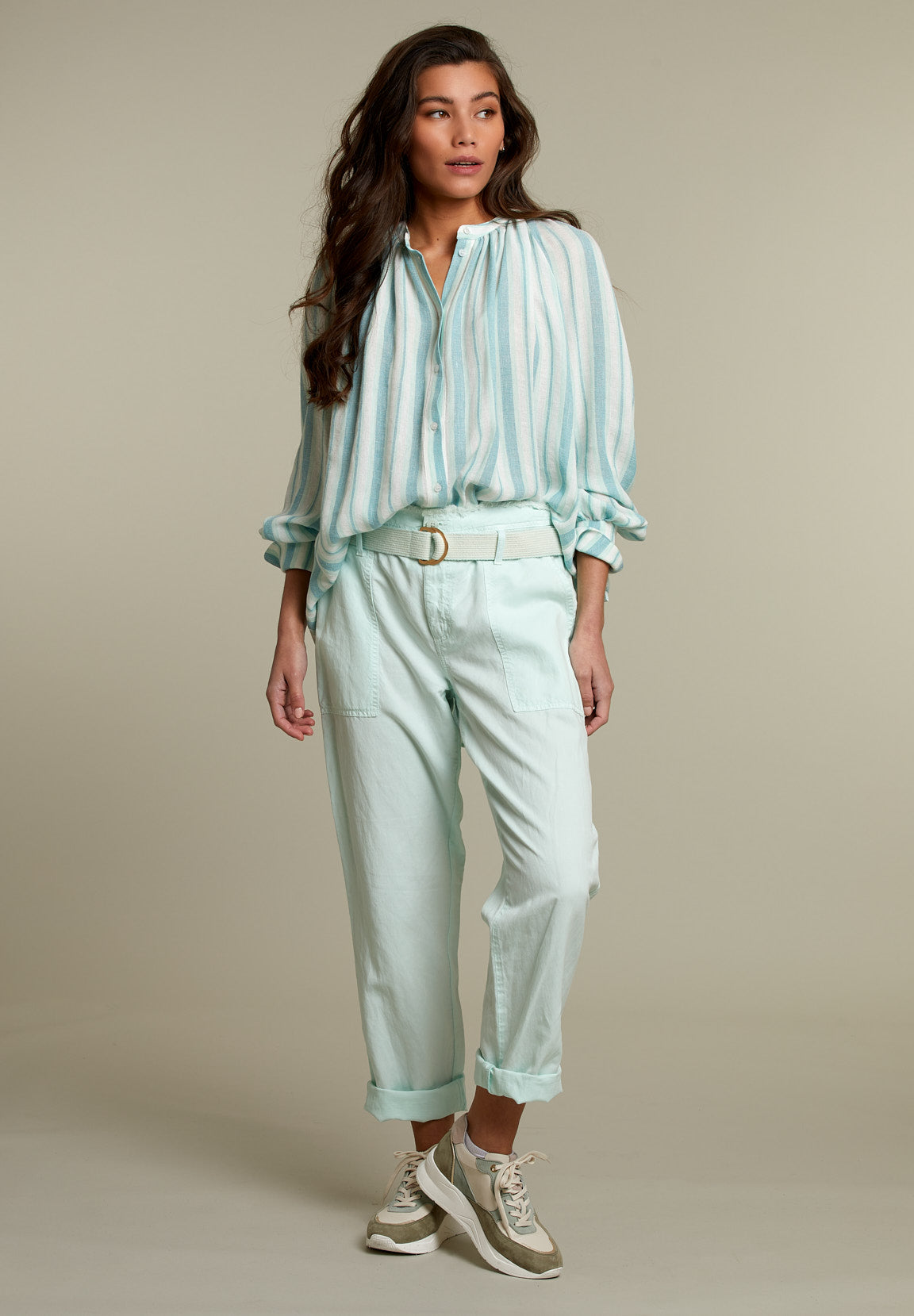 Green High Waist Pants - Green