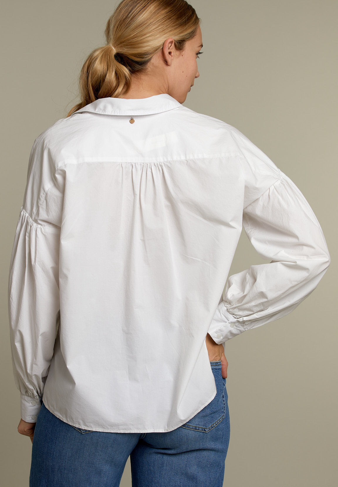 Off White Balloon Sleeves Shirt - White - W
