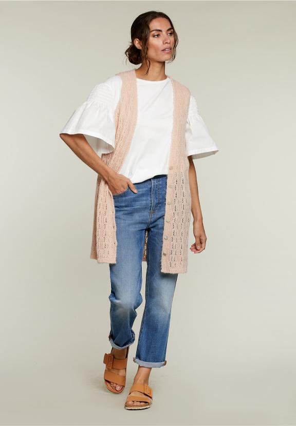 Pink Long Ajour Spencer - Rose