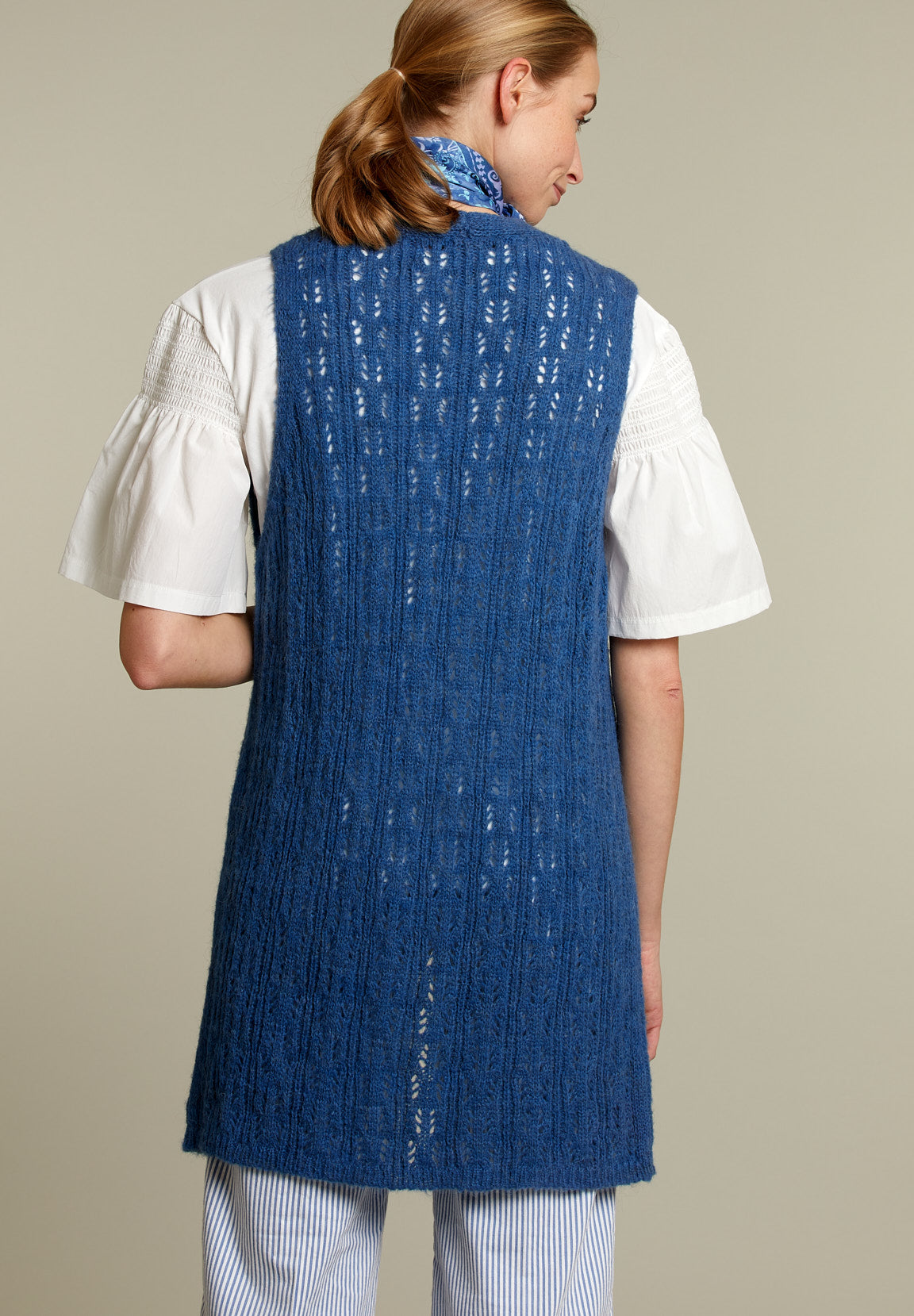 Blue Long Ajour Spencer - Blue - W