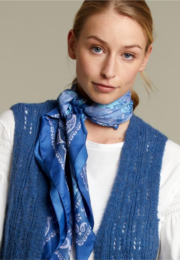 Blue Long Ajour Spencer - Bleu