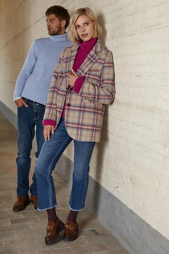 Multi Checked Fitted Blazer - Multi