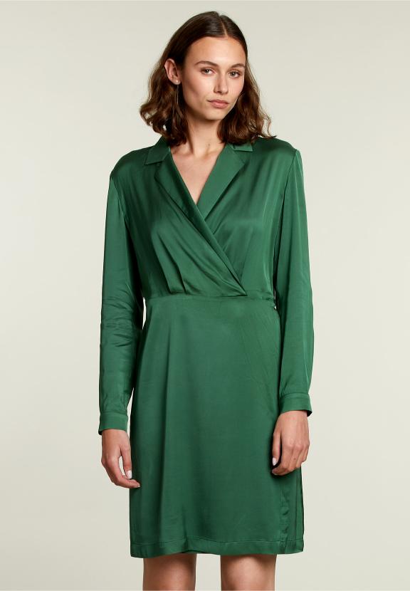 Robe verte à col en V - W