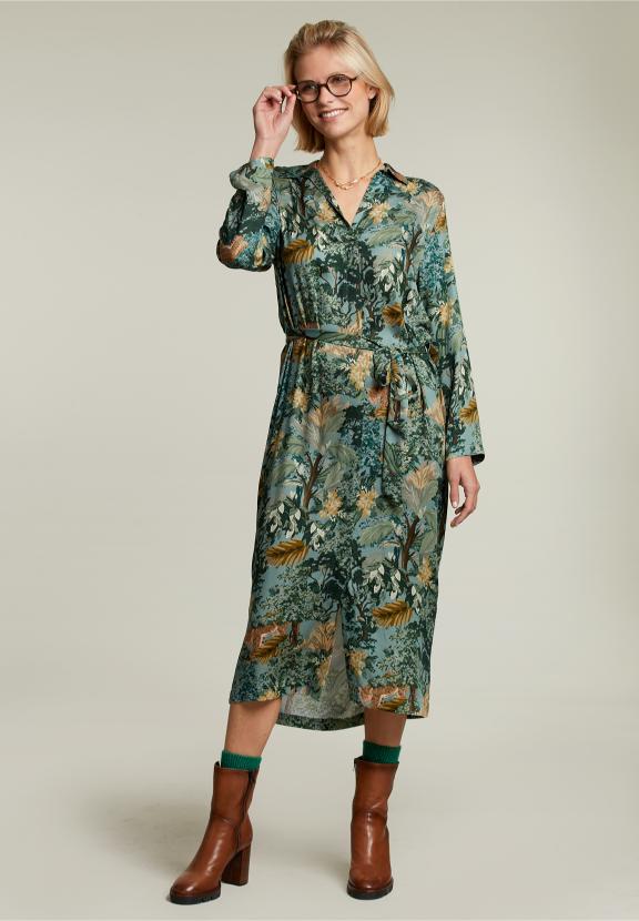 Multi Fantasy Dress With Buttons - Vert