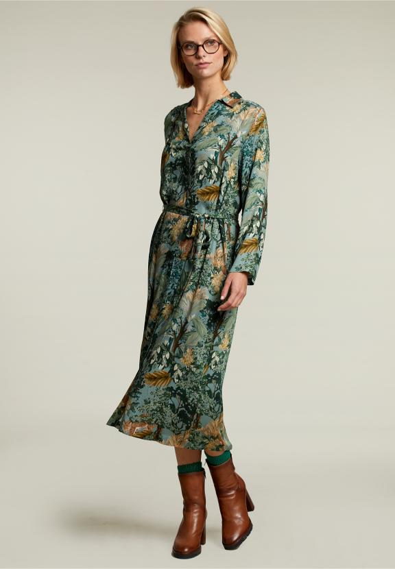 Multi Fantasy Dress With Buttons - Vert