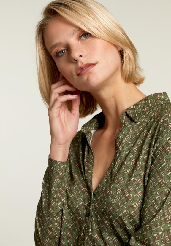 Green/Brown V-Neck T-Shirt - Vert