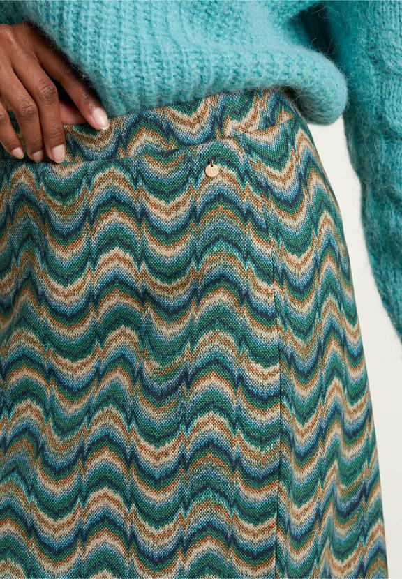 Jupe midi jacquard multi - Vert - W