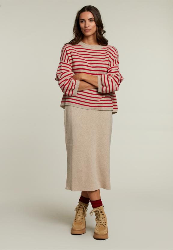 Beige Midi Skirt - Beige