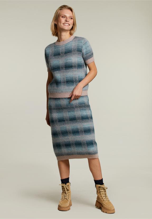 Multi Knitted Jacquard Midi Skirt - Vert