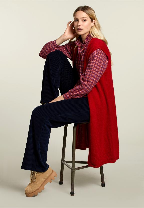 Multi Checked Blouse - Rouge