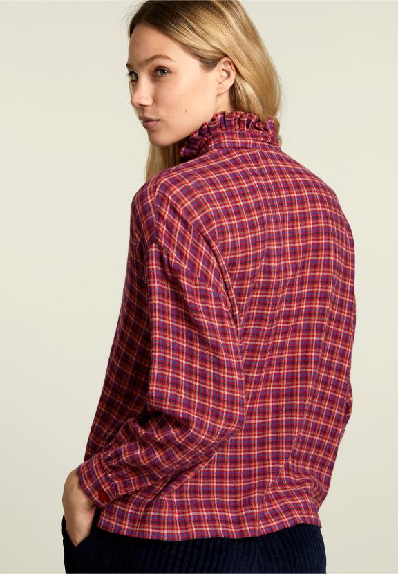 Multi Checked Blouse - Rouge