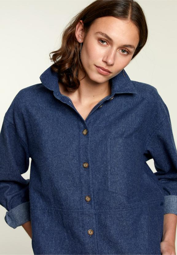 Blue Shirt Applied Pocket - Multi
