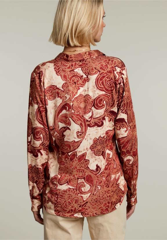 Red/Beige Fantasy Blouse - Rouge