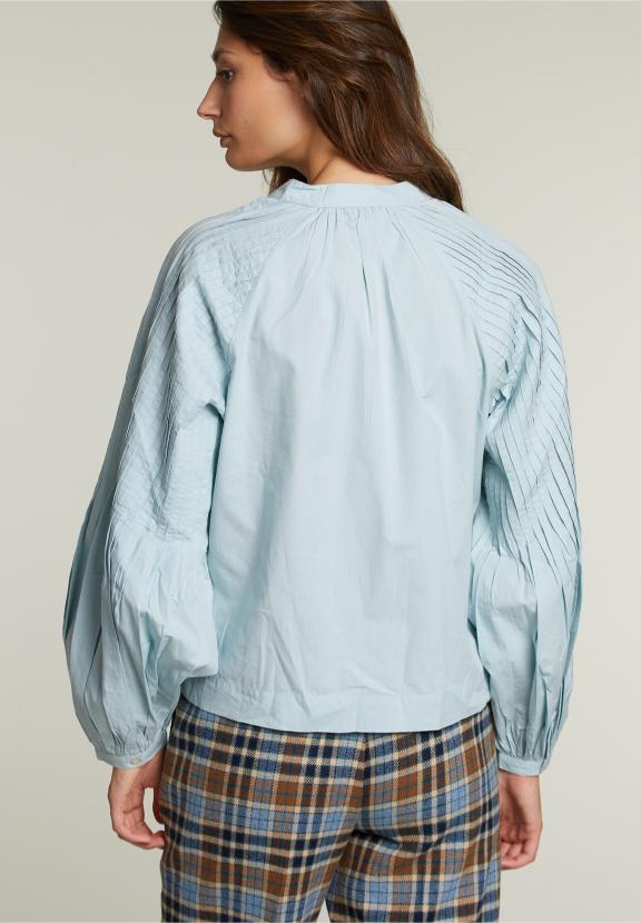 Blouse Bleue Manches Ballon - W