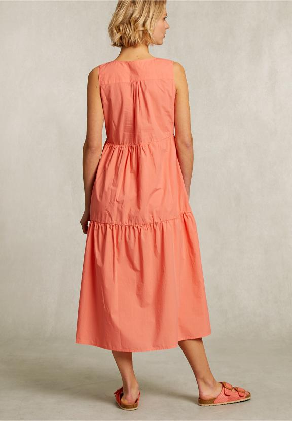 Orange Sleeveless Ruffled Uni Dress - Orange
