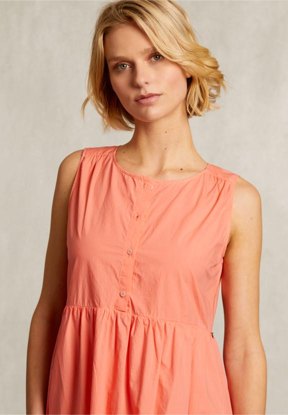Orange Sleeveless Ruffled Uni Dress - Orange