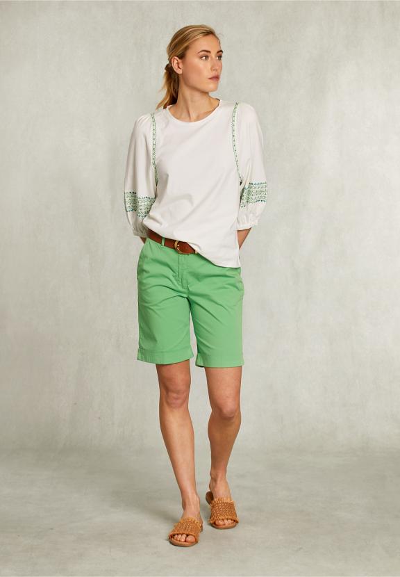 Green Cotton Bermuda 2 Pockets - Vert